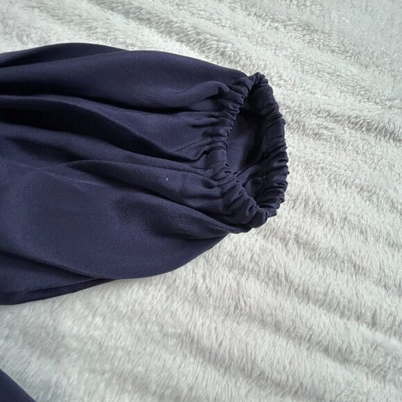 Madison Marcus Women's Eyelet Tunic Top 3/4 Sleeve Embroidered Silk Blue Medium - Picture 5 of 8